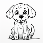 Simple Beagle Kawaii Coloring Pages for Children 1