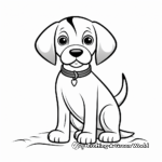 Simple Beagle Kawaii Coloring Pages for Children 2