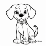 Simple Beagle Kawaii Coloring Pages for Children 3
