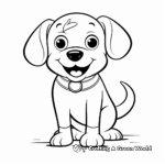 Simple Beagle Kawaii Coloring Pages for Children 4