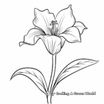 Simple But Cute Easter Lily Coloring Pages 1