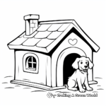 Simple Dog Kennel Coloring Pages for Children 2
