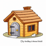 Simple Dog Kennel Coloring Pages for Children 3