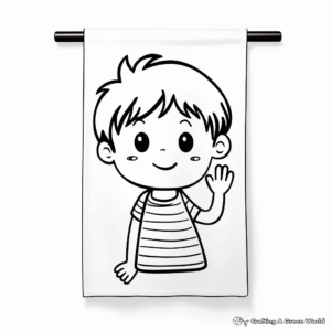 Simple Hand Towel Coloring Pages for Children 1