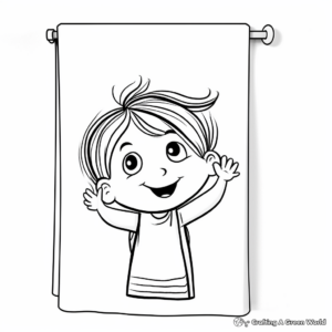 Simple Hand Towel Coloring Pages for Children 4