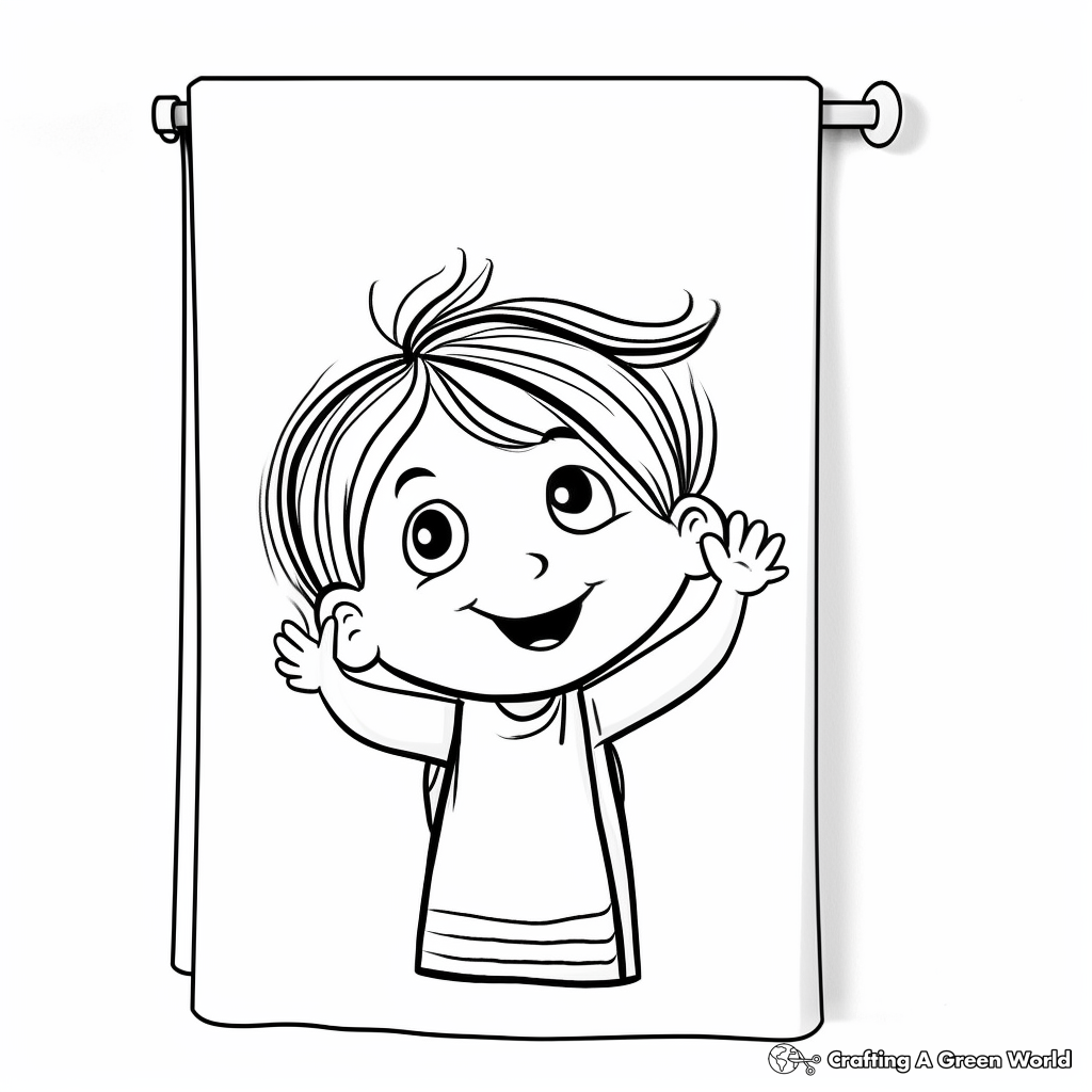 Simple Hand Towel Coloring Pages for Children 4