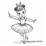 Simple Kid-Friendly Unicorn Ballerina Coloring Pages 4