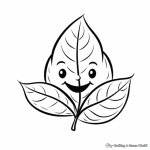 Simple Leaf Outline Coloring Pages for Toddlers 1
