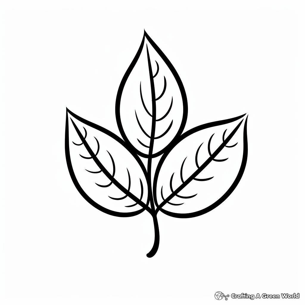Simple Leaf Outline Coloring Pages for Toddlers 4