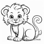 Simple Lion Cub Coloring Pages for Toddlers 2