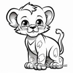 Simple Lion Cub Coloring Pages for Toddlers 3