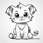 Simple Lion Cub Coloring Pages for Toddlers 4