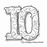 Simple Number 10 Coloring Pages for Kids 1