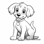 Simple Police Dog Puppy Coloring Pages for Children 1