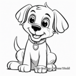 Simple Police Dog Puppy Coloring Pages for Children 4