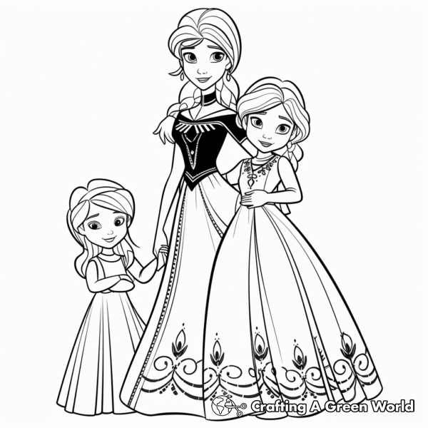 Elsa And Anna Coloring Pages - Free &amp; Printable!