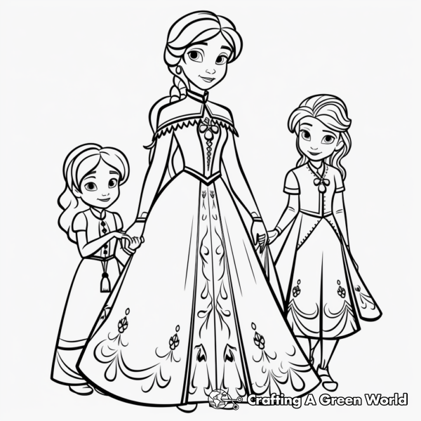 Elsa And Anna Coloring Pages - Free &amp; Printable!