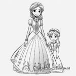 Simple Princess Anna Coloring Pages for Kids 4
