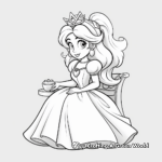 Simple Princess Peach Coloring Pages for Children 1