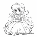 Simple Princess Peach Coloring Pages for Children 3