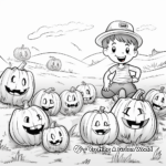 Simple Pumpkin Patch Coloring Pages for Kids 1