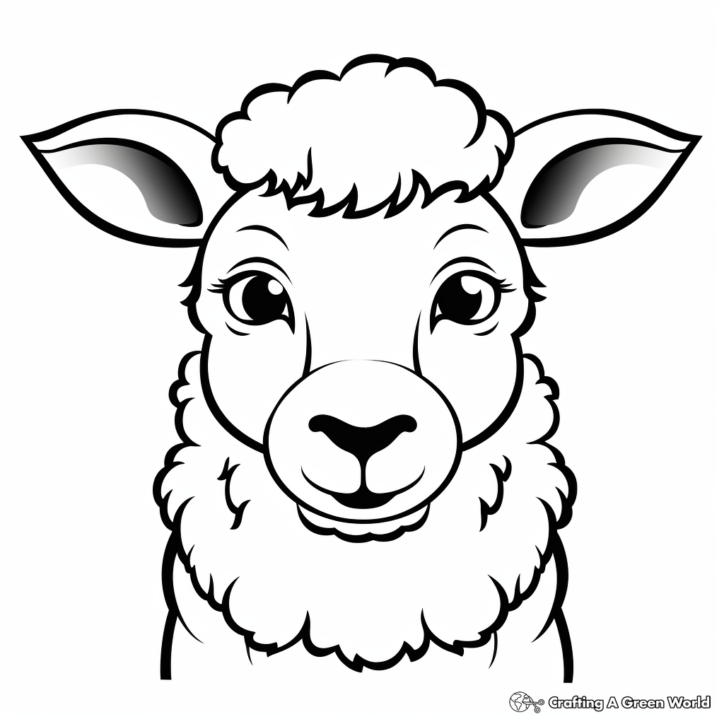 Simple Sheep Head Coloring Pages for Toddlers 1