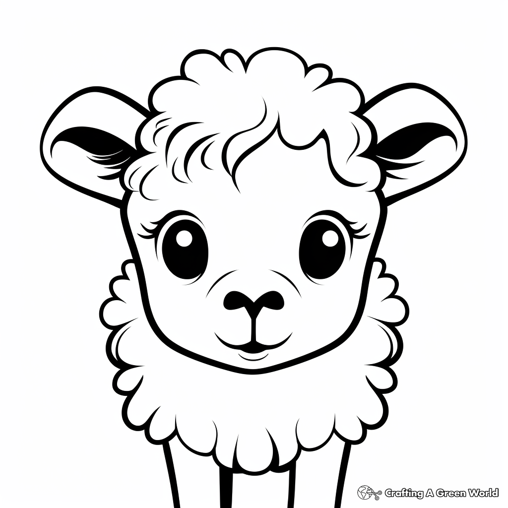 Simple Sheep Head Coloring Pages for Toddlers 4