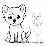 Simple Shiba Inu Outlines Coloring Pages for Beginners 1