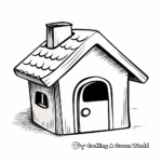 Simple Straw Dog House Coloring Pages 2