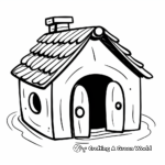 Simple Straw Dog House Coloring Pages 4