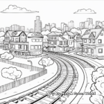 Simple Suburban City Coloring Pages for Children 1