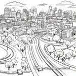 Simple Suburban City Coloring Pages for Children 2