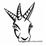 Simple Unicorn Head Coloring Pages for Kids 2