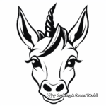 Simple Unicorn Head Coloring Pages for Kids 3