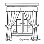 Simple Window with Curtains Coloring pages for Children 1
