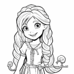 Simple Young Rapunzel Coloring Pages for Children 1