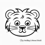 Simplified Tiger Face Coloring Sheets for Kids 2