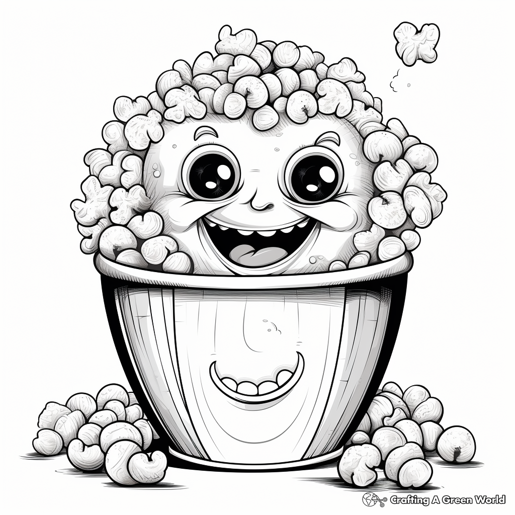 Simply Salted Popcorn Coloring Pages for Kids 1