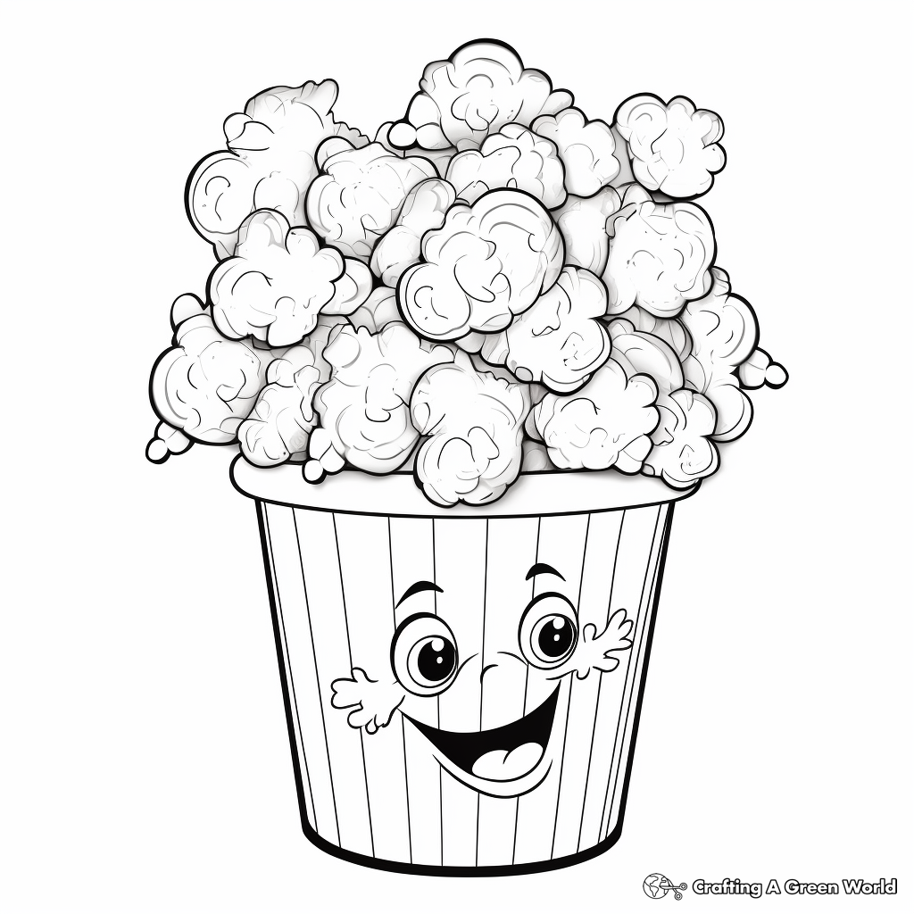 Simply Salted Popcorn Coloring Pages for Kids 2