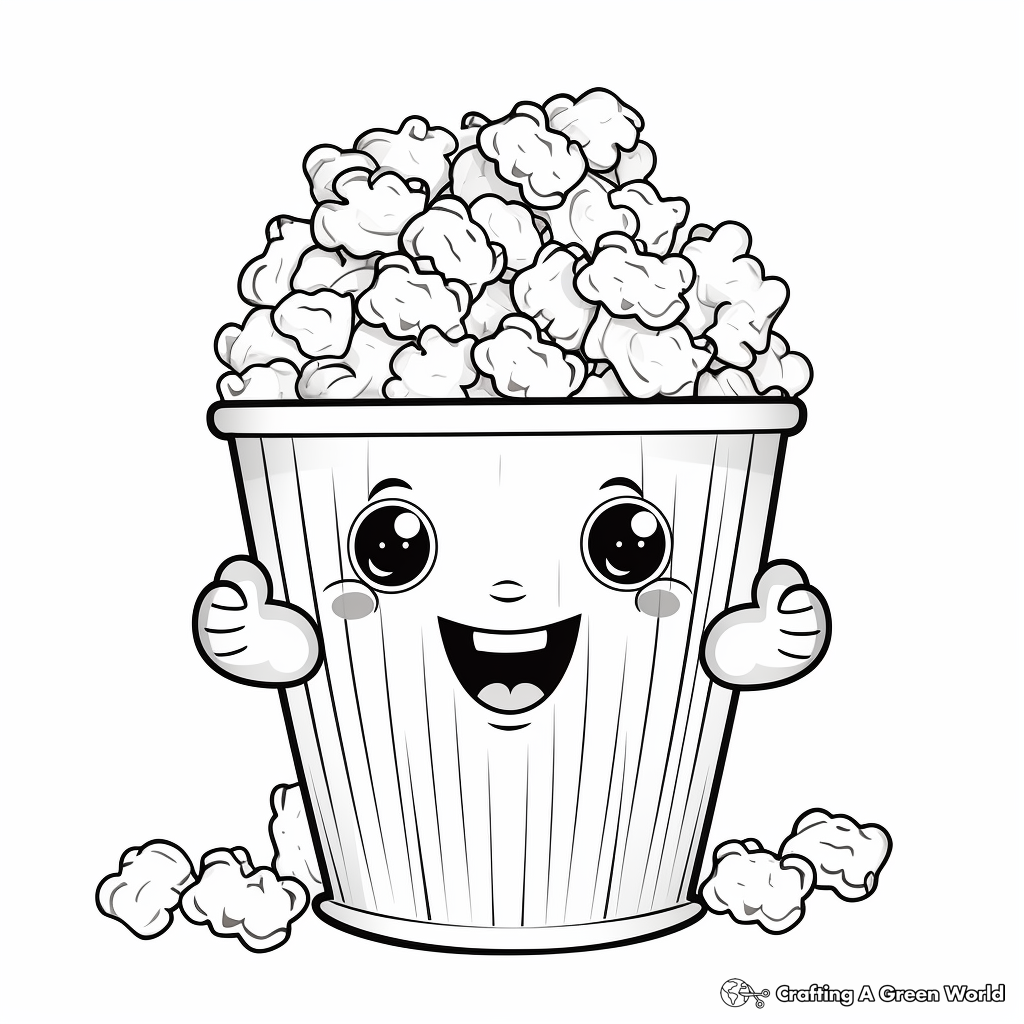 Simply Salted Popcorn Coloring Pages for Kids 3
