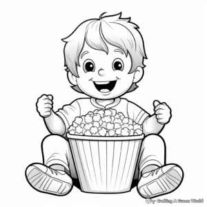 Simply Salted Popcorn Coloring Pages for Kids 4