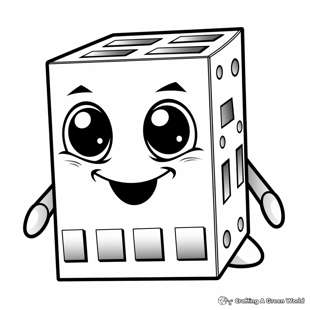 Smiling Numberblock Six Coloring Pages 1