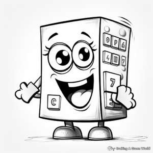 Smiling Numberblock Six Coloring Pages 2