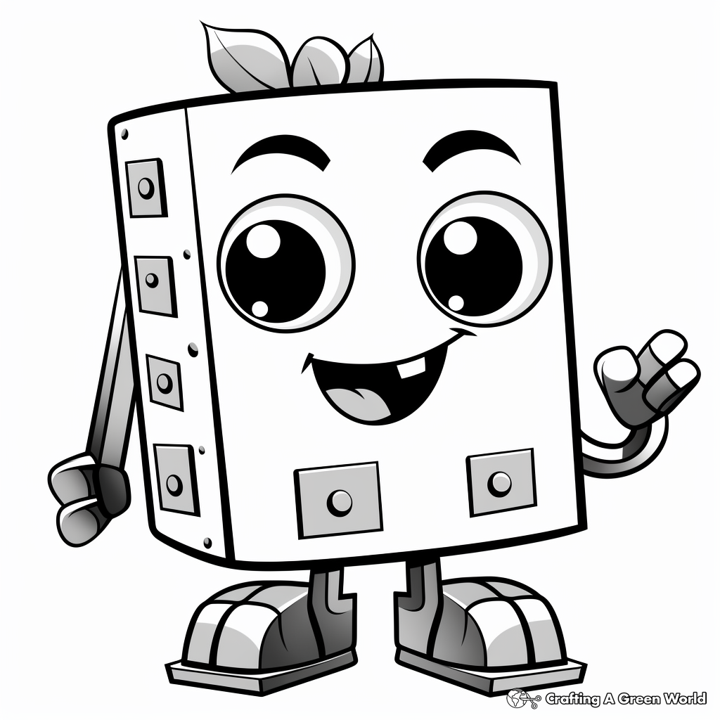 Smiling Numberblock Six Coloring Pages 3