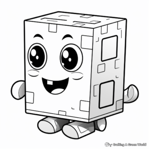 Smiling Numberblock Six Coloring Pages 4