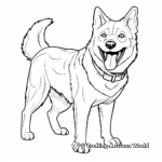 Smiling Siberian Husky Coloring Pages 4