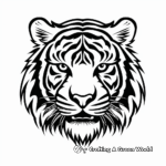 Snowy Siberian Tiger Face Coloring Pages 1