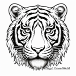 Snowy Siberian Tiger Face Coloring Pages 2