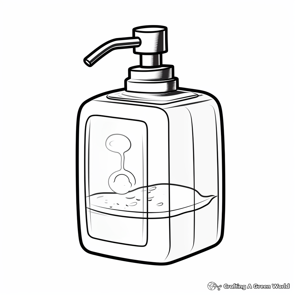 Soap Dispenser and Hand Soap Coloring Pages 2