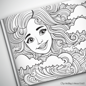 Soothing Ocean Waves Positivity Coloring Pages 1
